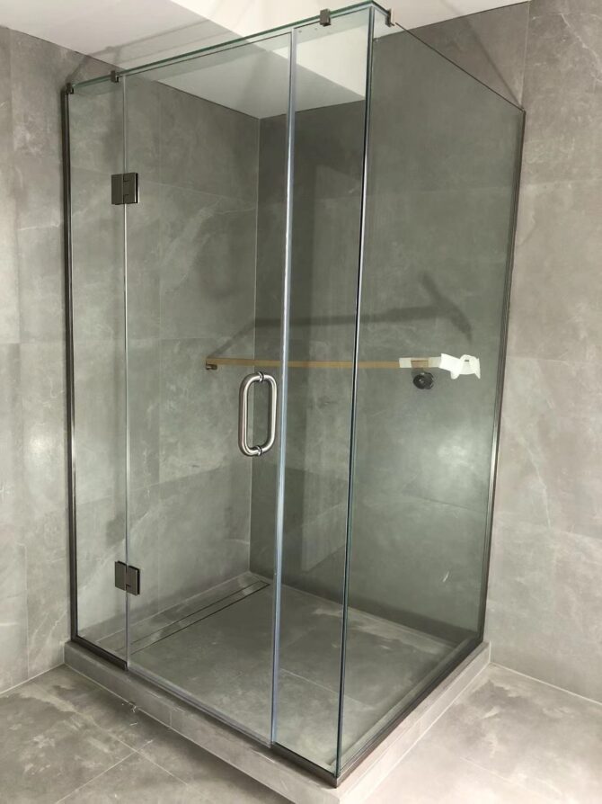 Shower box 1000mm by 1000mm brushed nickel