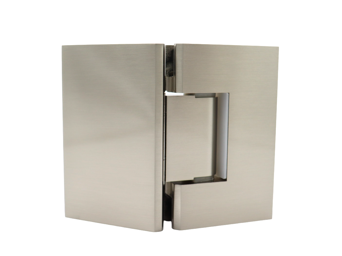 Brushed Nickel - Glass to Glass Diamond Shower Hinge