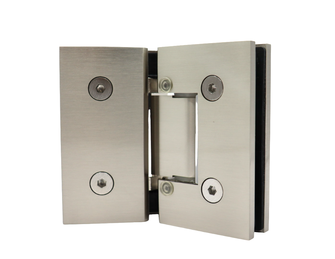 Brushed Nickel - Glass to Glass Diamond Shower Hinge - Image 2